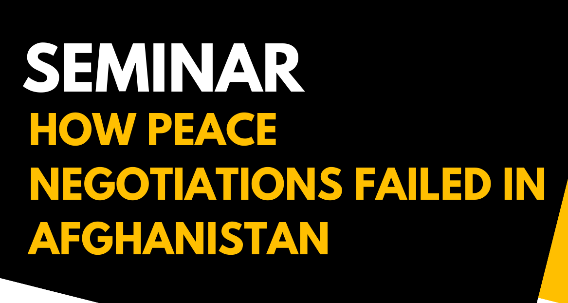 【演講】10/26（三）How Peace Negotiations Failed In Afghanistan